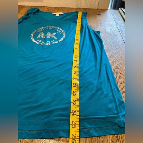 MICHAEL KORS Sleeveless Logo Top – Teal Blue – Size L - Picture 4 of 7